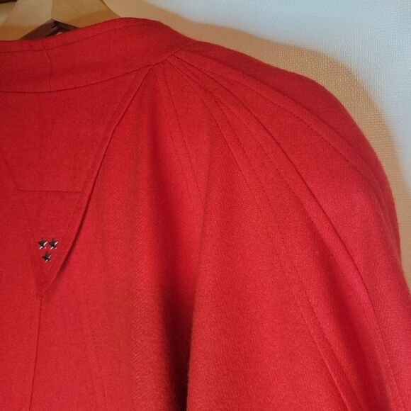 Vintage Red Wool Structured Jacket with Silver Embellishments - Picture 5 of 15